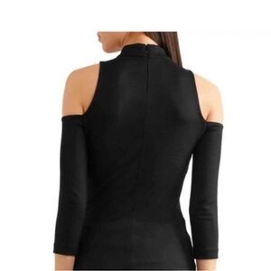 L'AGENCE Sasha Ponte Black Cold Shoulder Top